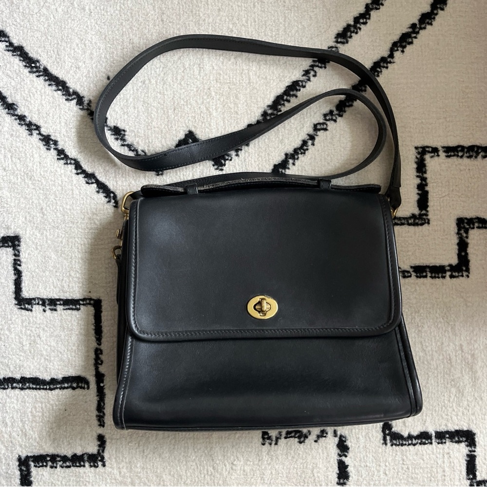 Coach 9870 Court Bag Black Leather Crossbody Shoulder Bag Purse Vintage W/tag